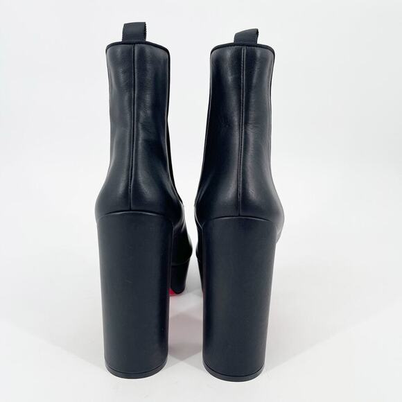 Christian Louboutin Black Movidastic 130 Leather Platform Chelsea Boot EU 39.5 - Picture 9 of 13